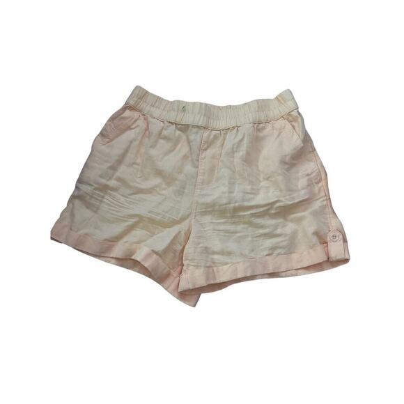 Pact Daffodil Rhea Tabbed Organic Cotton Butter Yellow Shorts Linen Medium - Picture 1 of 5